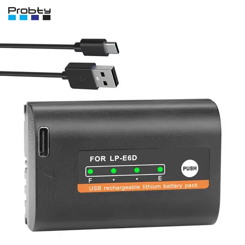 2650mAh LP-E6 LP E6 LPE6 LP E6N Type-C Charging Battery for Canon 5D Mark II III 7D 60D EOS 6D 70D 80D EOS 5DS R Cameras