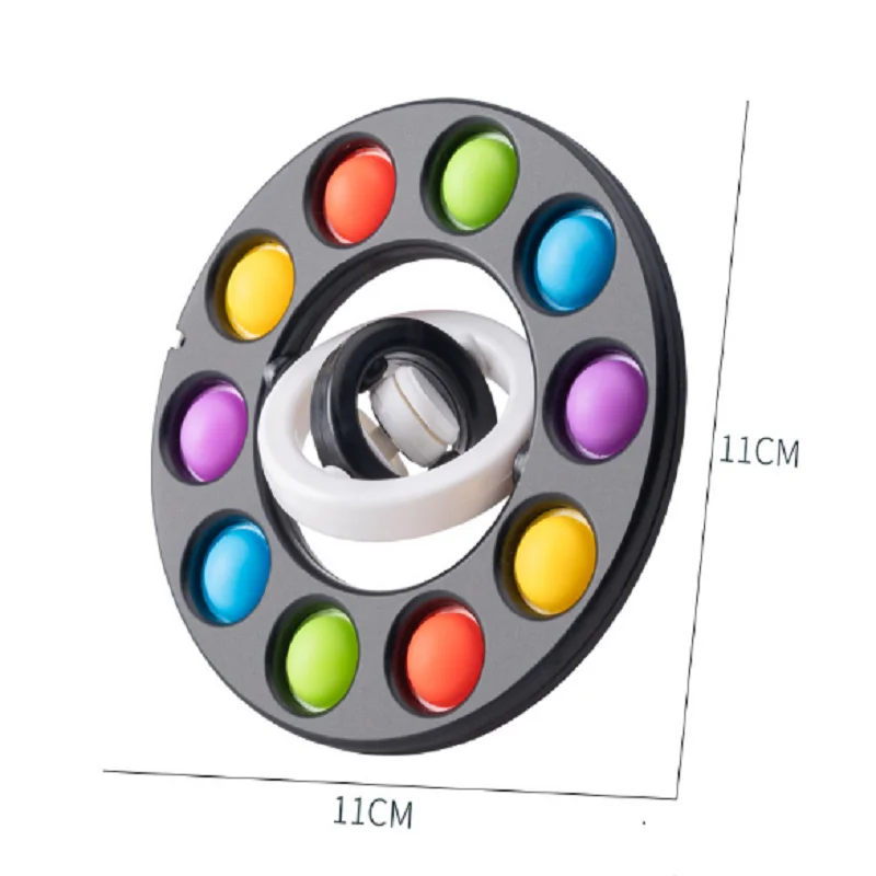 Rueda de burbujas Fidget Spinner Flip 3D rotación Manual para adultos y presión de burbujas juguete para aliviar el estrés giroscopio sensorial para niños