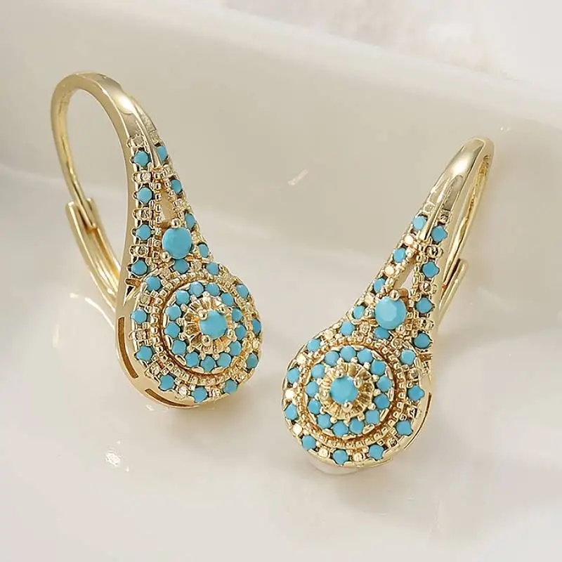 Boucles d'oreilles pour femmes élégantes couleur bleue