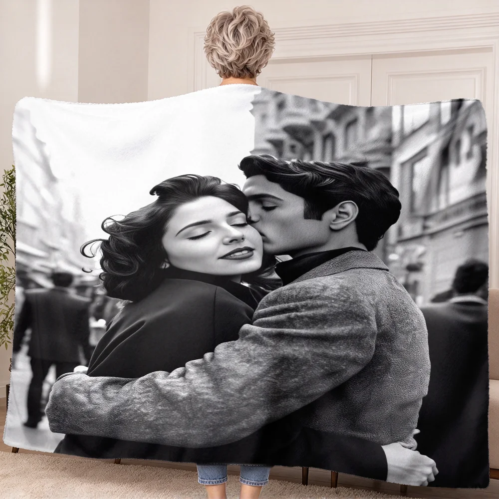 Customize your photo on this women's blanket-style hoodie—a soft, warm, and comfortable parachute blanket suitable for both men
