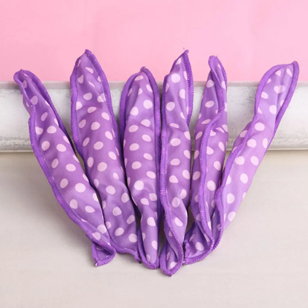 

6Pcs Hair Curler Sponge Rollers Ecofriendly Easy Use for Women Temporary Curls Natural Wavy Styles Purple Hair Curler Sponge