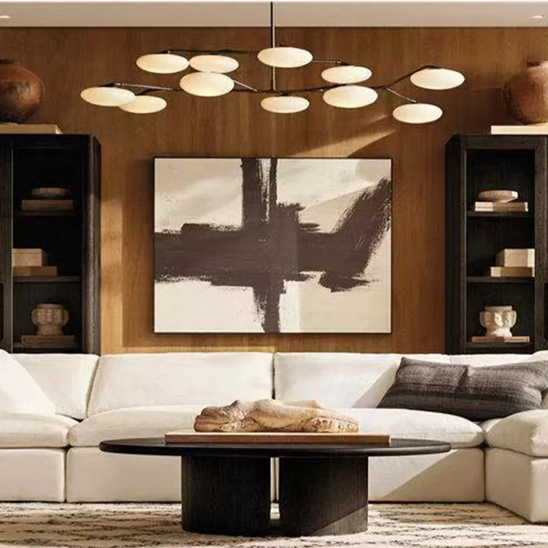 

American Luxury Brass and Glass Chandelier Copper Silver Black Finish Dimmable Ceilings Lustre for Restaurant