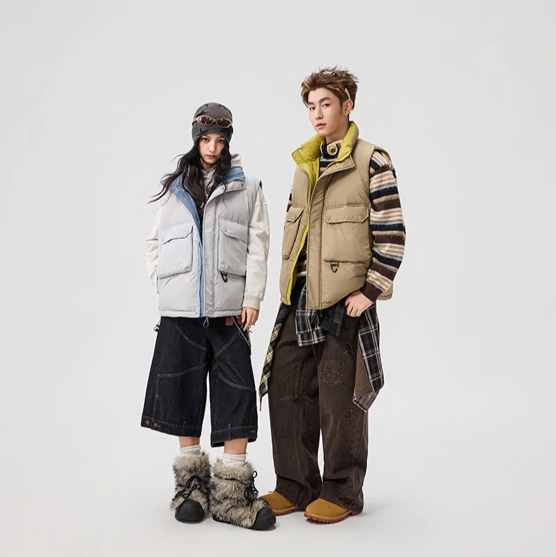 Męska kamizelka puchowa 2025 |   Wodoodporna, wiatroszczelna kurtka robocza bez rękawów |   Kamizelka outdoorowa Big & Tall z 90% puchu kaczym