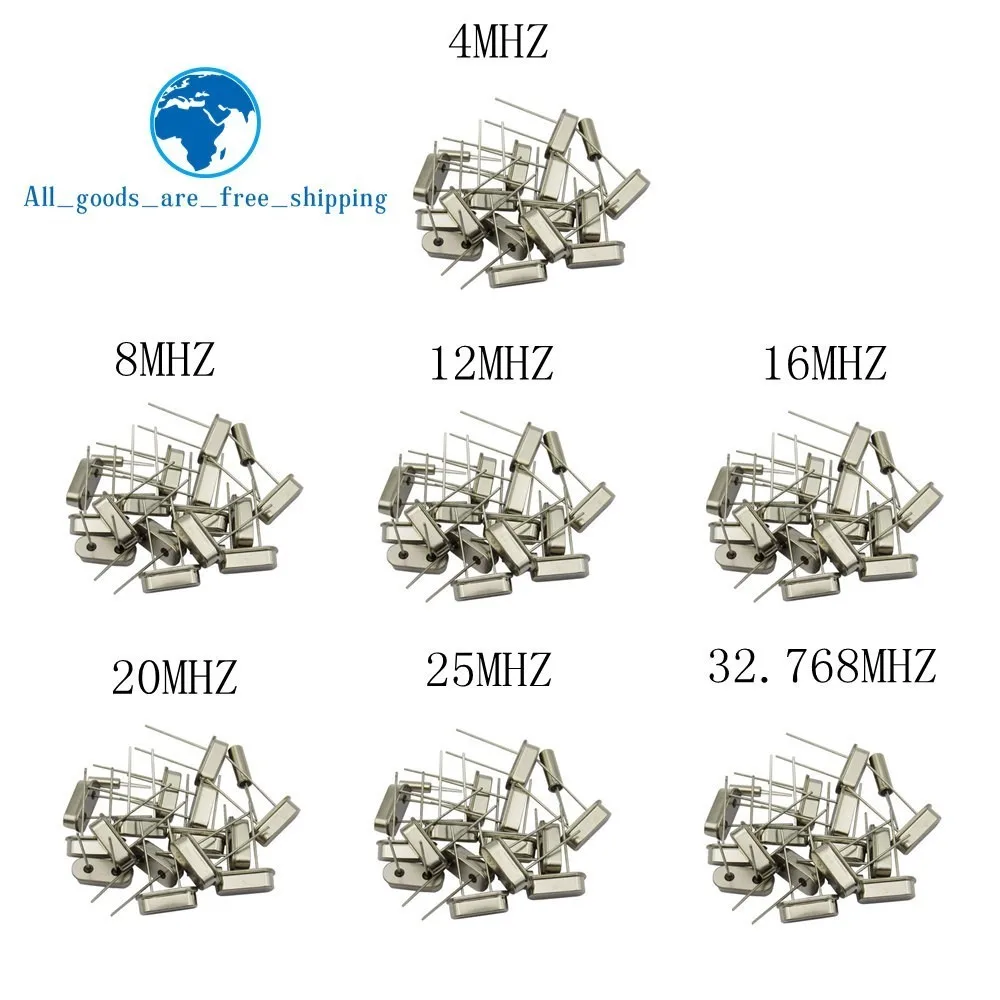 TZT Hc-49s Crystal Oscillator Electronic Kit Resonator Ceramic Quartz Resonator Hc-49 Dip 7 Kinds X 5pcs 32.768k 4 8 12 16 20Mhz