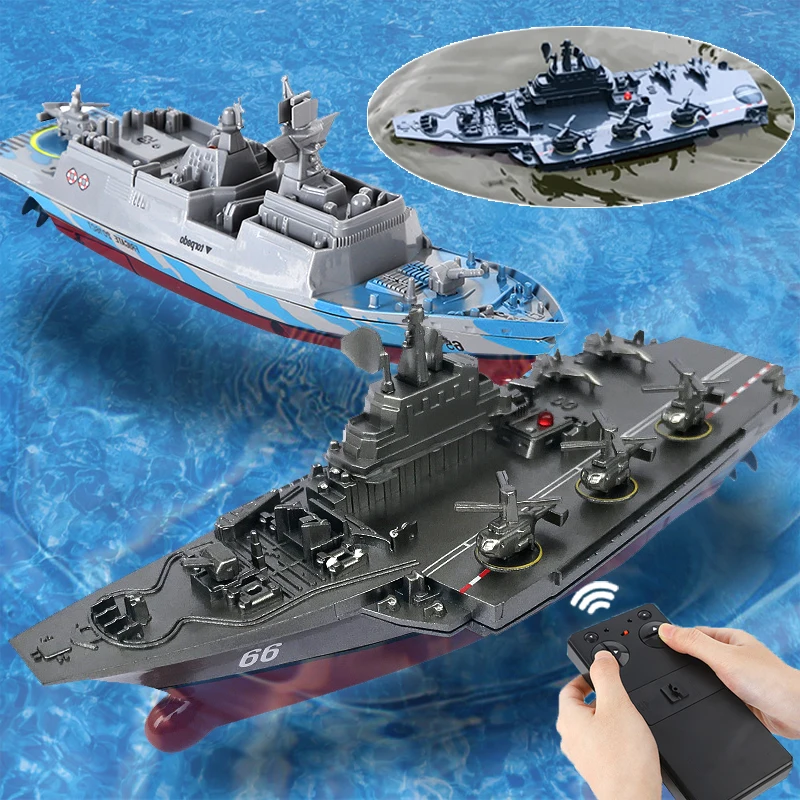 Rc Boats Bath Toys for Boys Children Gift Remote Control Ship Aircraft Carrier Frigate Speed Boats Kids 3 4 5 6 7 8 9 Years Old