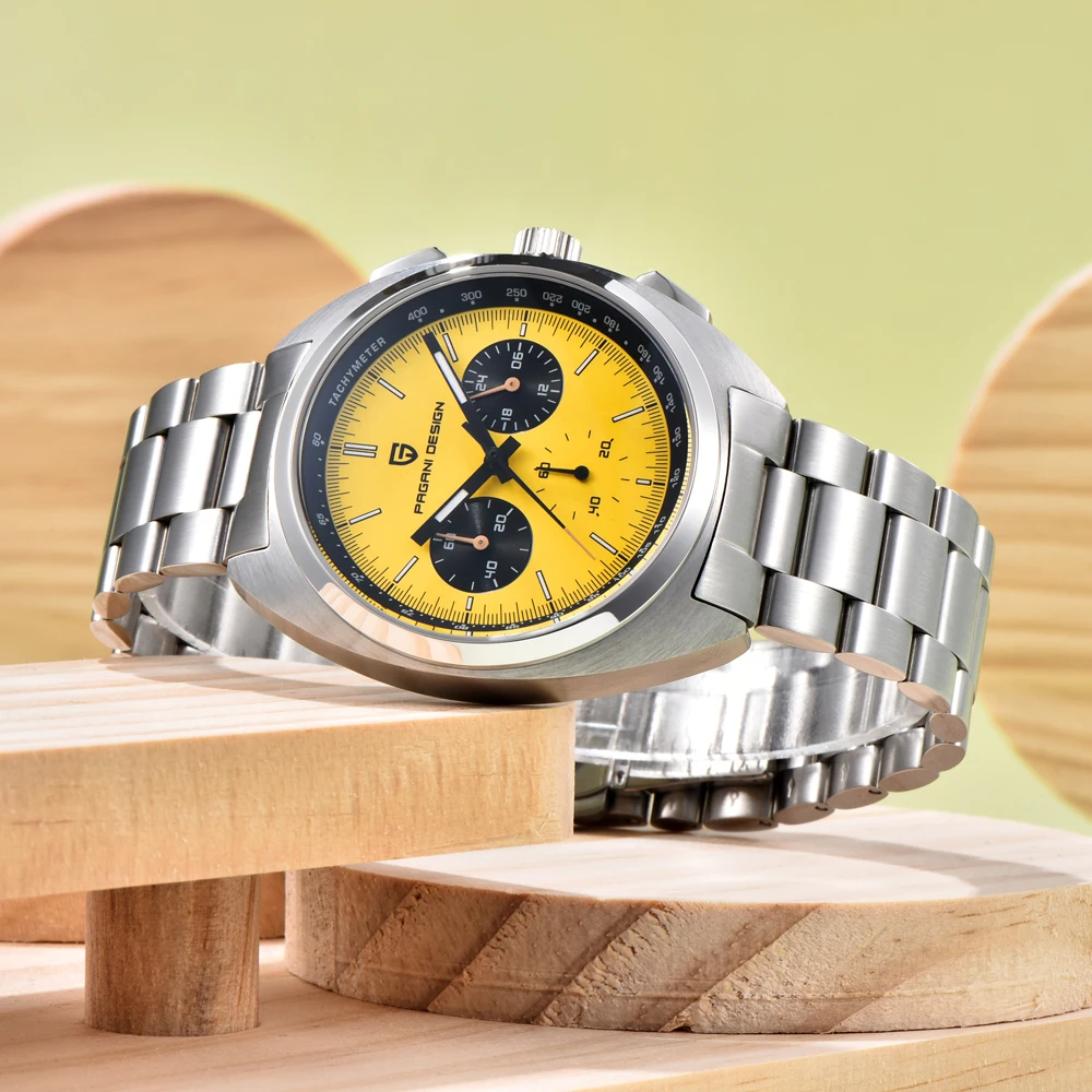 2025 جديد PAGANI تصميم ساعات رجالية فاخرة ساعة كوارتز الرجال VK63 كرونوغراف ساعات المعصم AR الياقوت مقاوم للماء ساعة مضيئة