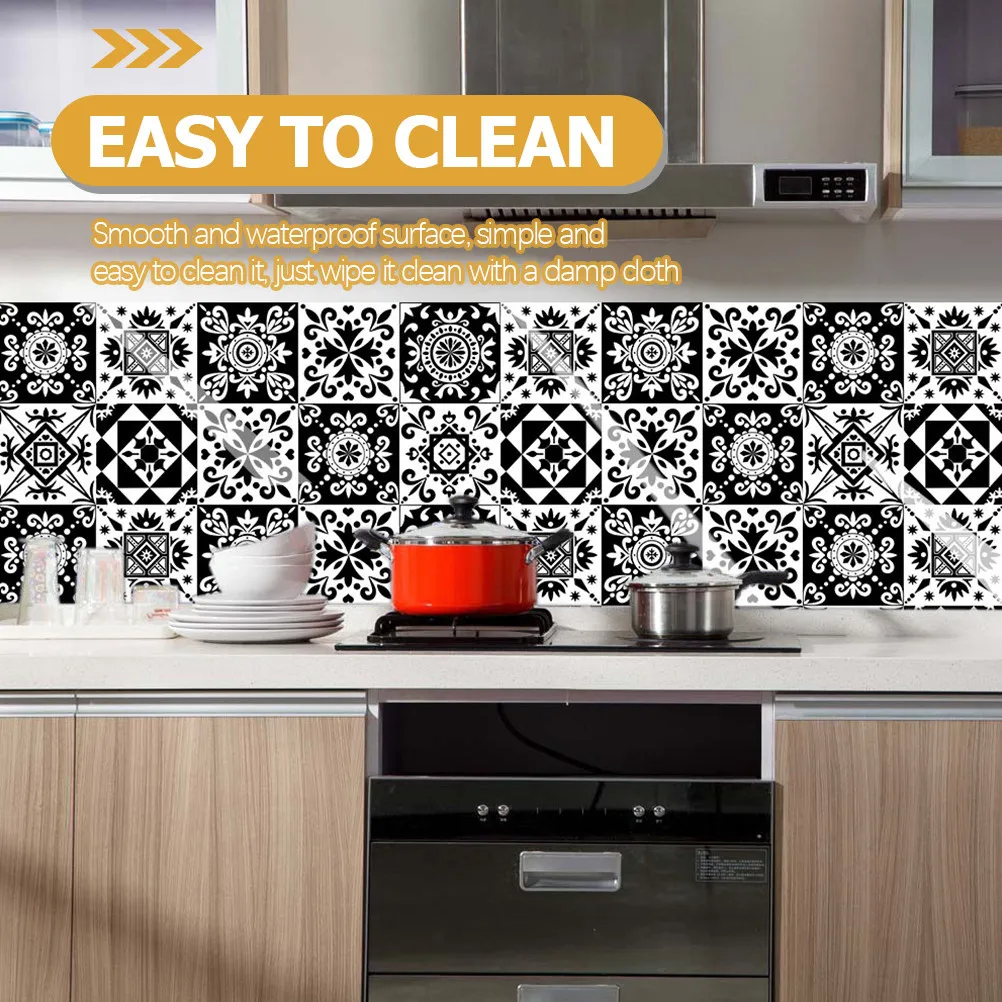 10 Pcs Home Decor Wall Stickers Tiles Self Adhesive Decorative Decals DIY for Peel and Bathroom Kitchen view 4
