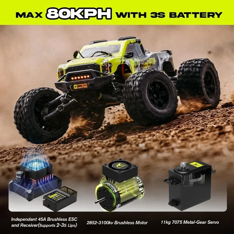 HOME.1/10 RTR bürstenlose schnelle RC-Autos für Erwachsene, max. 50 Meilen pro Stunde, Hobby-Elektro-Offroad-Monstertruck, wasserdichtes Hochgeschwindigkeits-RC-Auto