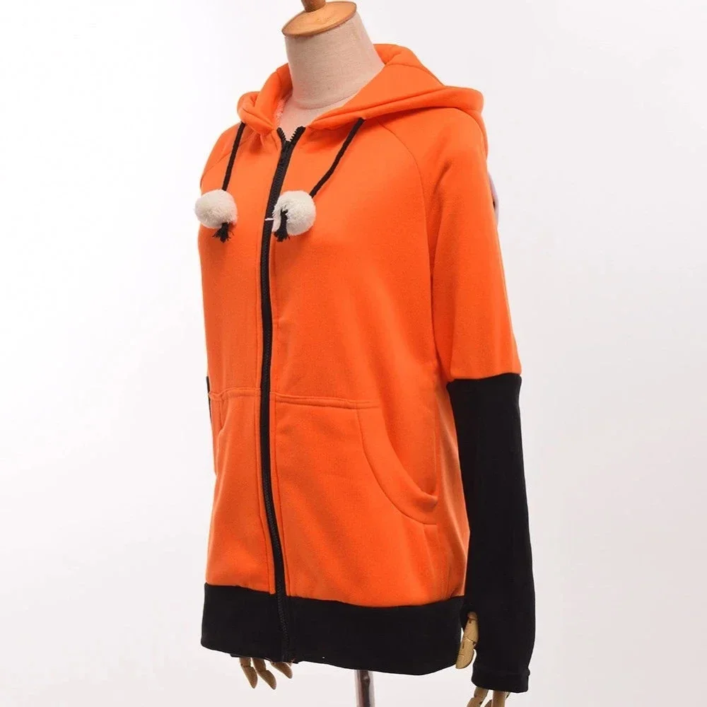 Y2K Clothes Hooded Jackets For Women Warm Orange Sweatshirt Cosplay  Hoodies Top Streetwear Winter Casual Fashion Ropa de Mujer