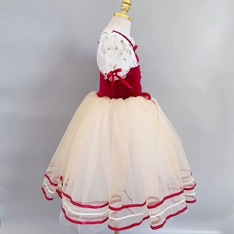 Mädchen Ballett Kleid Kinder Tanz Leistung Tutu Giselle Pomme Kleid lange klassische Tutu Kleid