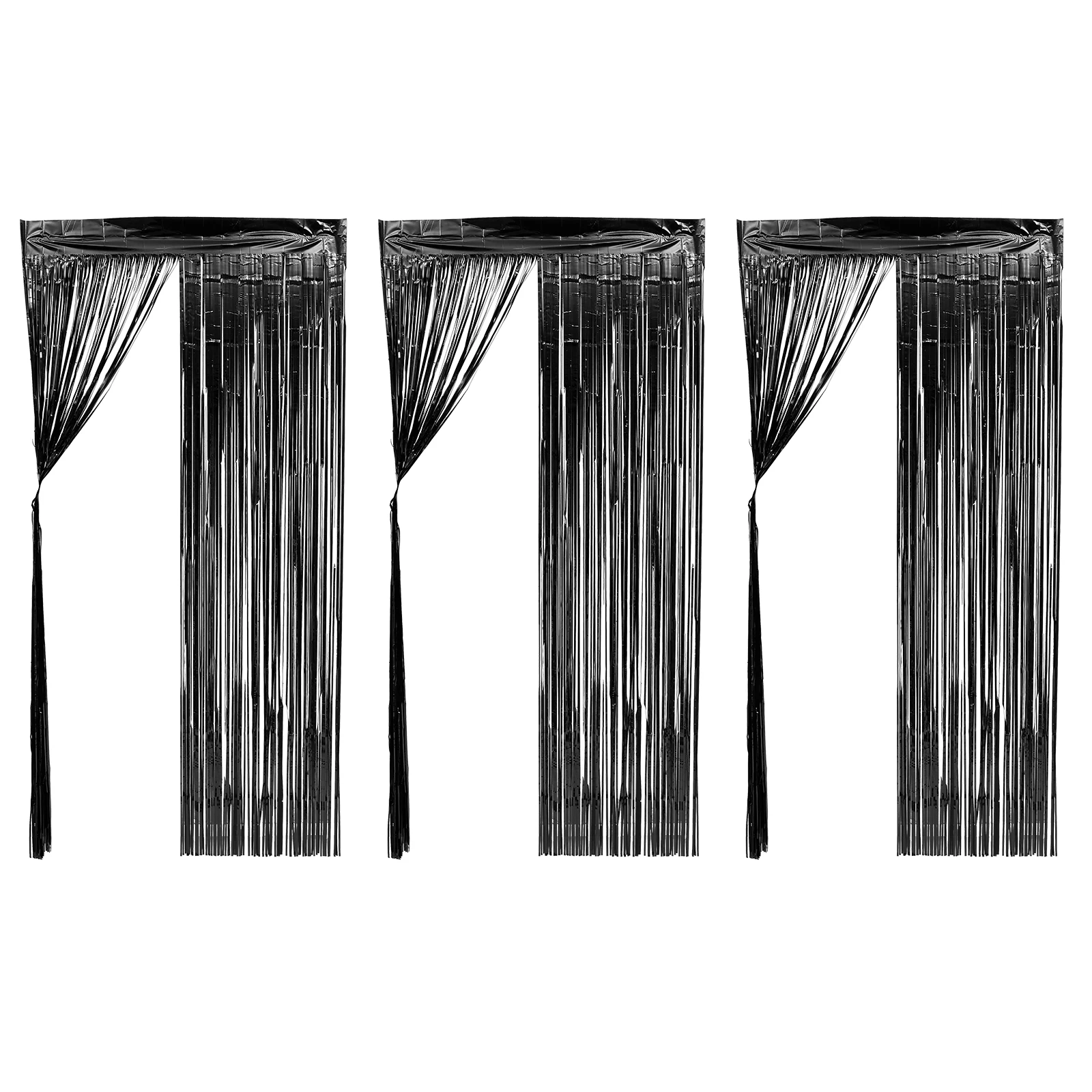 

3pcs Metal Foil Fringe Curtain Decor Streamer Backdrops Tinsel Birthday Decoration Door Party Baby Shower Reusable Durable