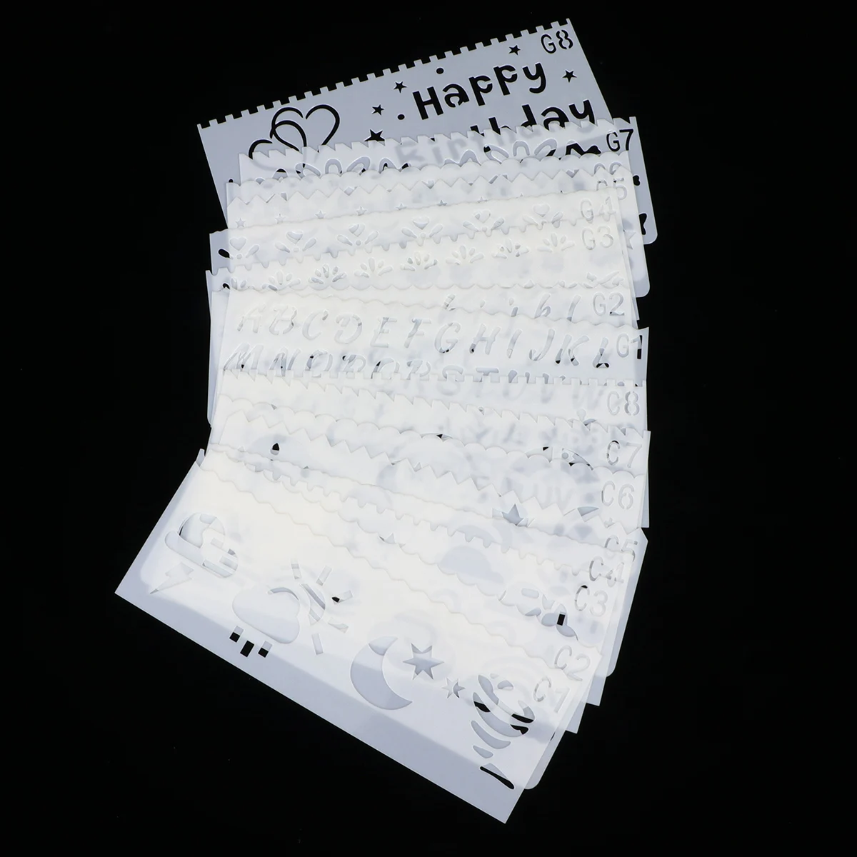 

32Pcs Hollow Digital Alphabet Weather Painting Stencils DIY Drawing Templates Kids Creative Educational Art Supplies Set