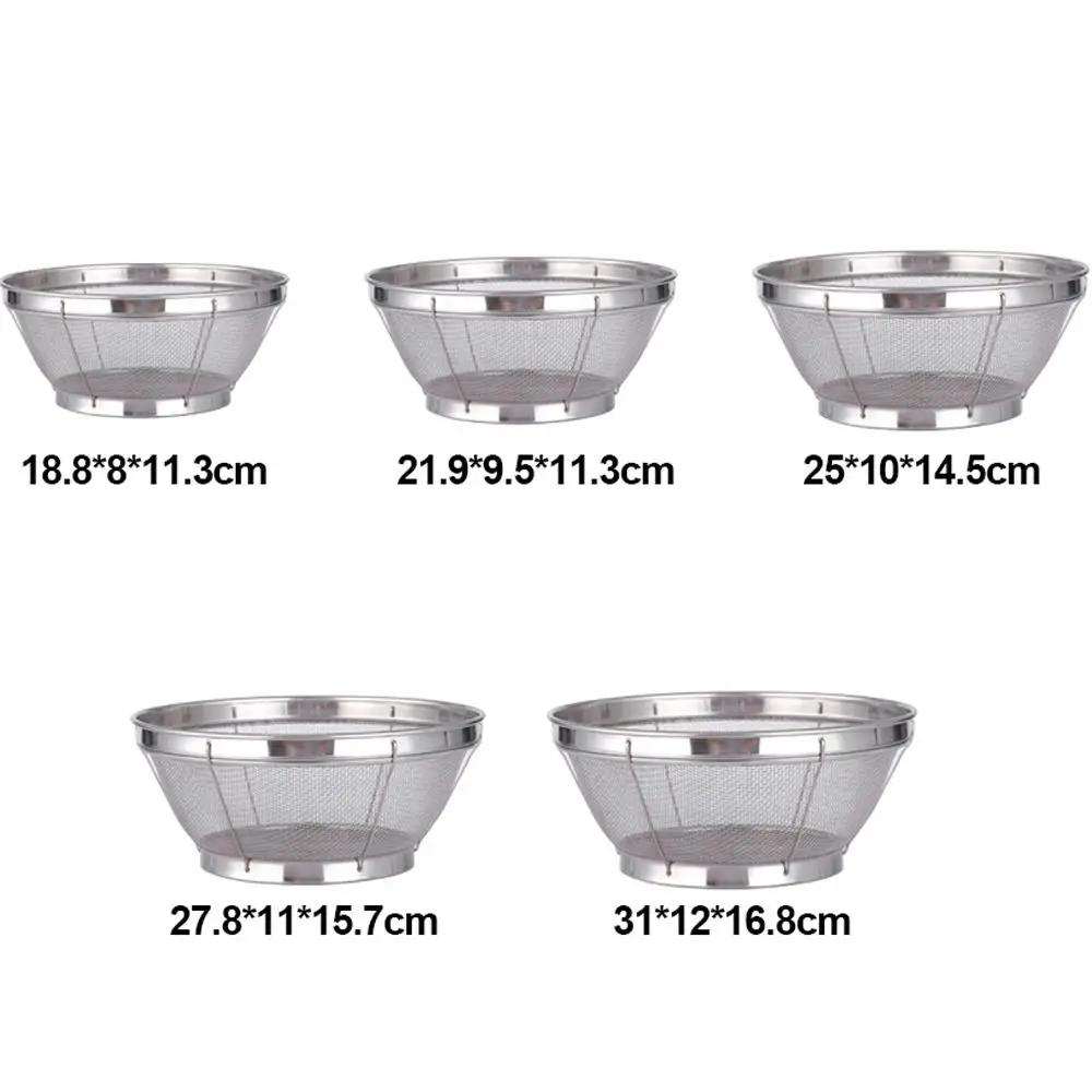 Stainless Steel Fine Mesh Strainer Multi Function Self-draining Base Kitchen Colander Vegetable Fruit Washing Strainer Basket - view 6