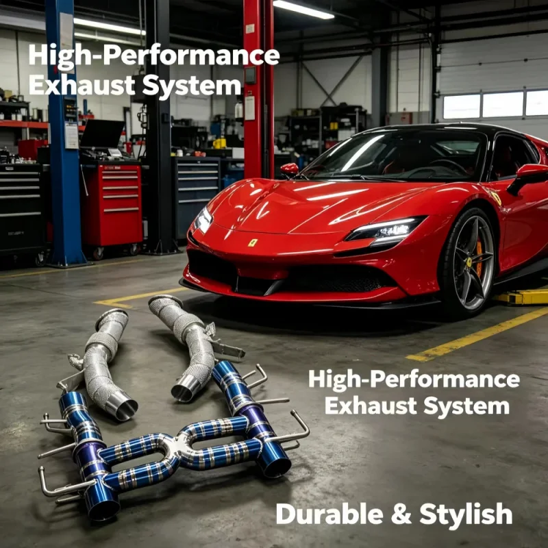 

Exhaust System Downpipe for Ferrari SF90 3.9T V8 2020-2021 Titanium Alloy Exhaust Catback Performance Exhaust Pipes