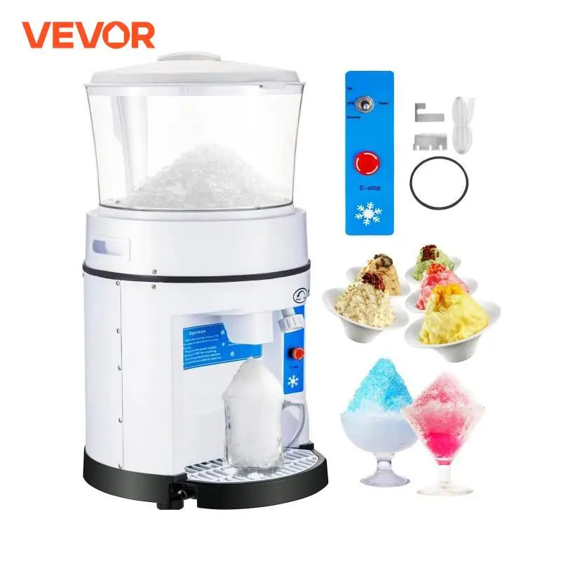 VEVOR – broyeur à glace 500 KG/H, Machine à granulation, fabricant de cônes de neige, hachoir à trémie pour Restaurant, maison, Commercial