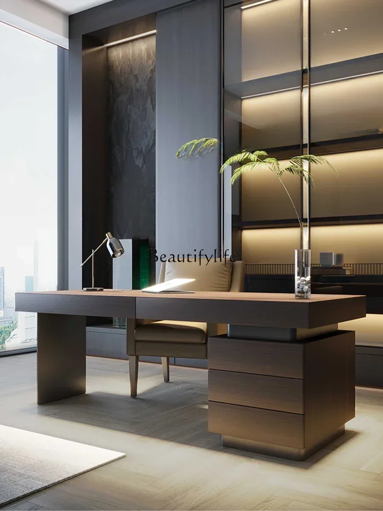 

FG26Italian minimalist light luxury desk premium design inductive computer desk modern desk