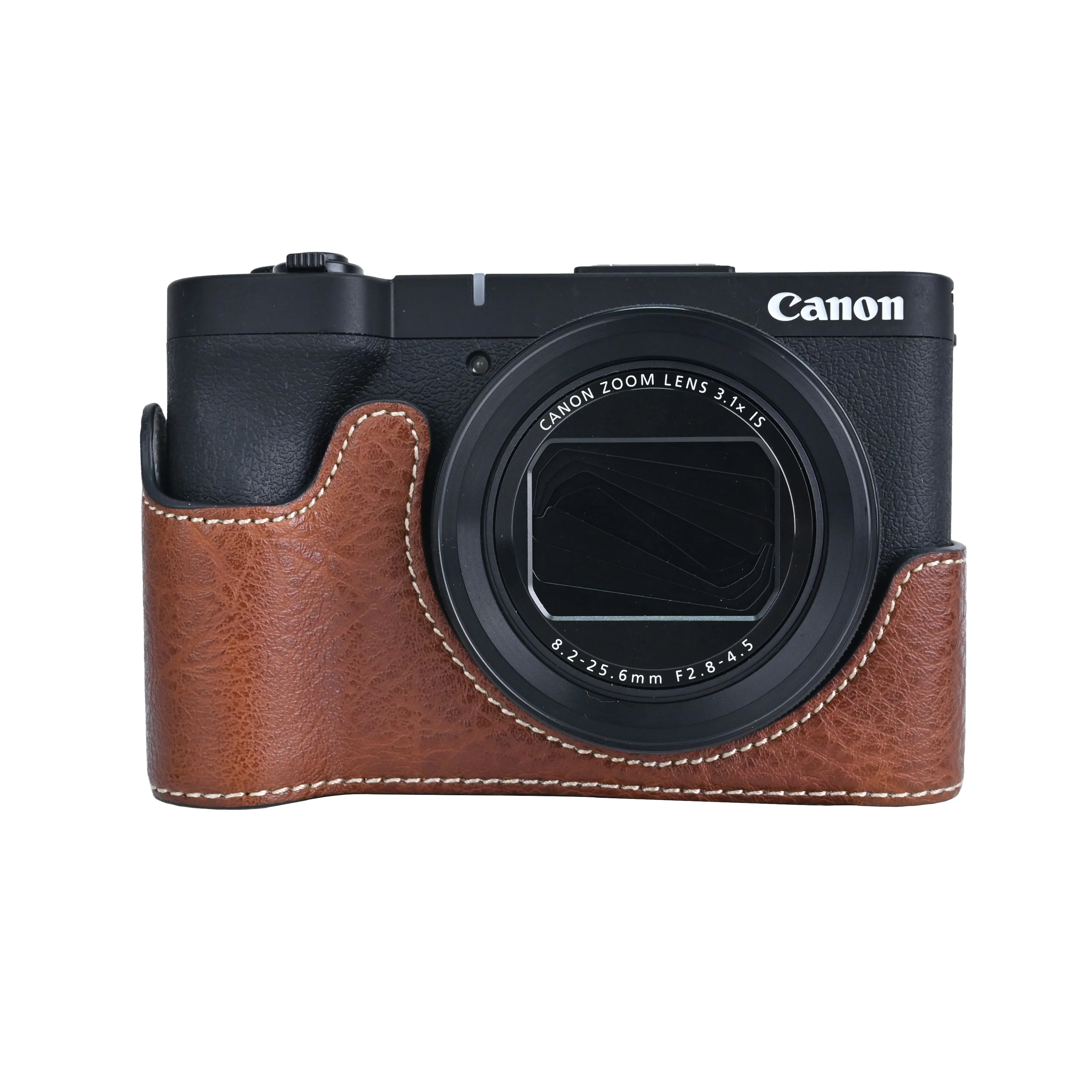 PU Leather Powershot V1 Camera Case Half Bag For Canon V1 with strap