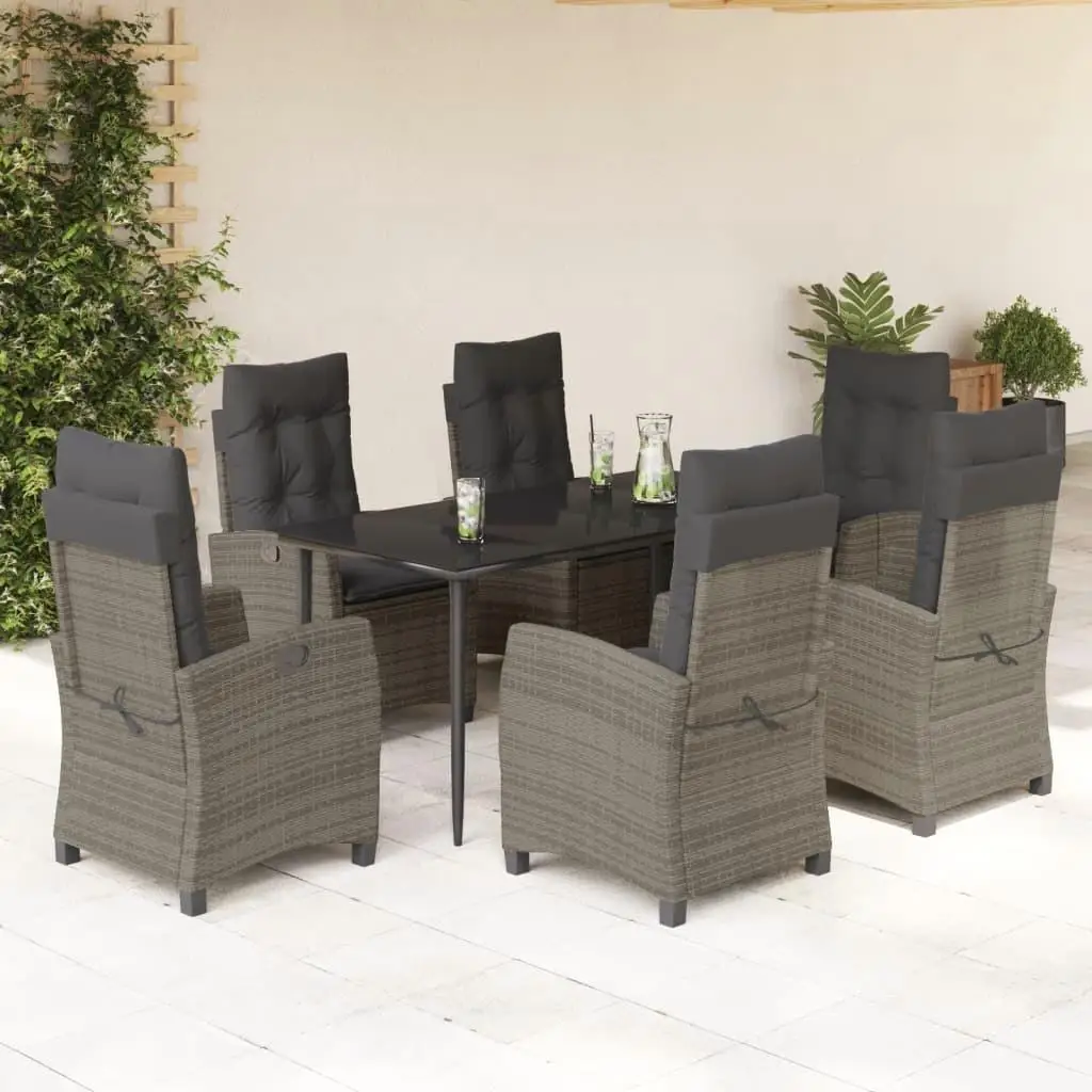 

Elegant Grey and Black Garden Dining Set Outdoor Furniture Stylish Patio Table and Chairs for Relaxing Meals