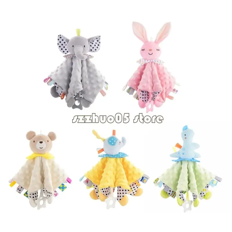 

M3GE Cartoon Animal Baby Soothing Towel Hugging Doll Cloth Newborns Handkerchief