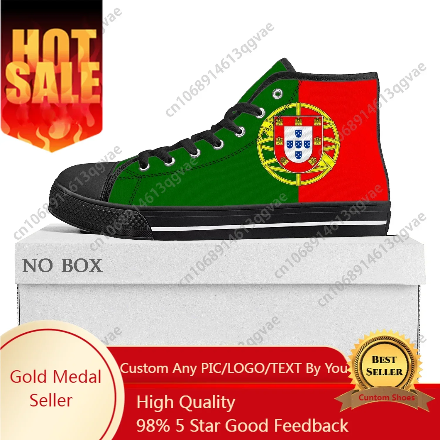

Portugal Flag High Top Sneakers Mens Womens Canvas Sneaker Portugal Casual Couple Shoes Custom Shoe