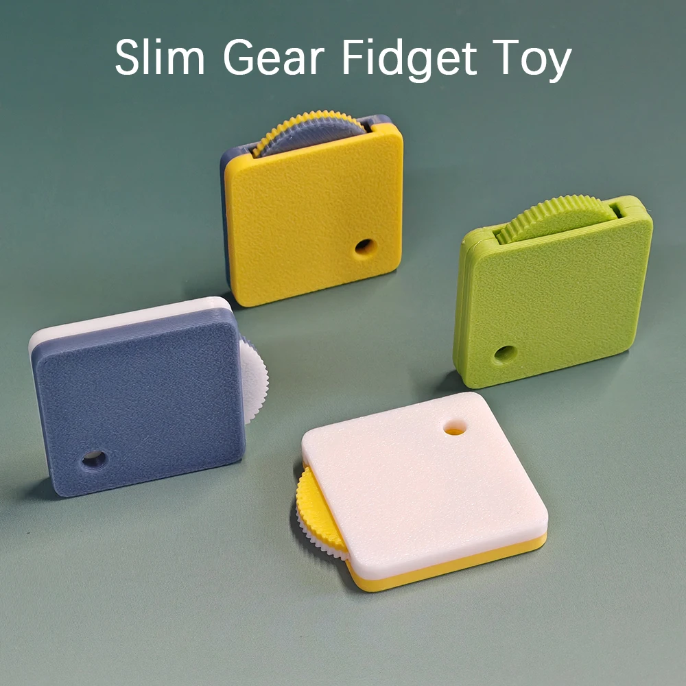 3D Impresso Slim Gear Fidget Toy, Pop Fidget Toy, Engrenagem de roda para estresse e ansiedade relaxante, Brinquedos portáteis com ponta do dedo