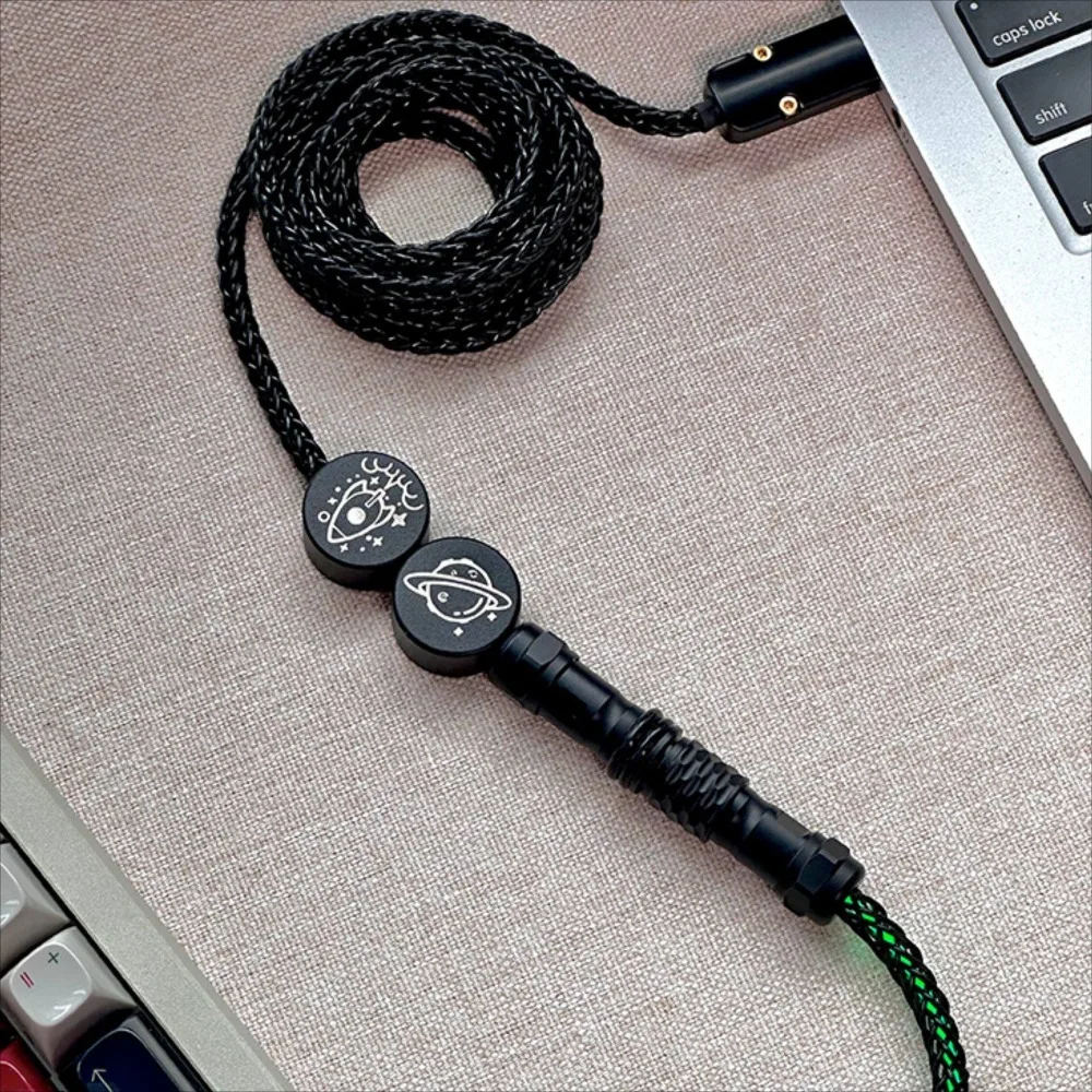 UNKNOWN ERROR RGB Braided Keyboard Cable USB to Type-C Single Crystal Copper 1.4m Aviation Connector for Gaming Keyboard Gifts