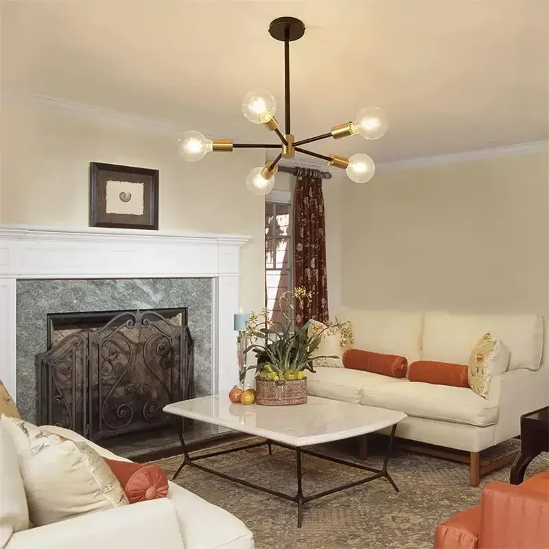 SANDYHA Nordic Magic Bean Glass Pendant Light LED Ceiling Chandeliers for Living Room Bedroom Kitchen Dining Table Decoration