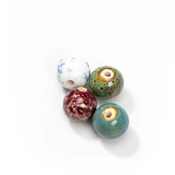 19mm Multicolor Large Round Ceramic Beads for Jewelry Crafting, Colorful Handmade Beading Supplies, Artistic DIY Accessories