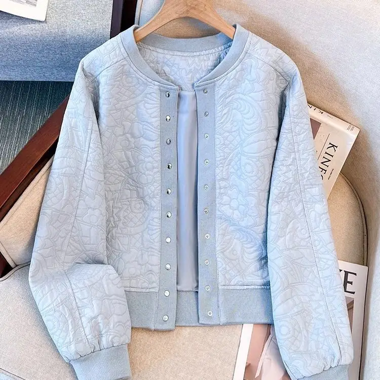 

2025 Spring Autumn Women Short Jacket Coat New Fashion Stand Collar Baseball Jacket Female Casual Tops Outerwear Women Clothing