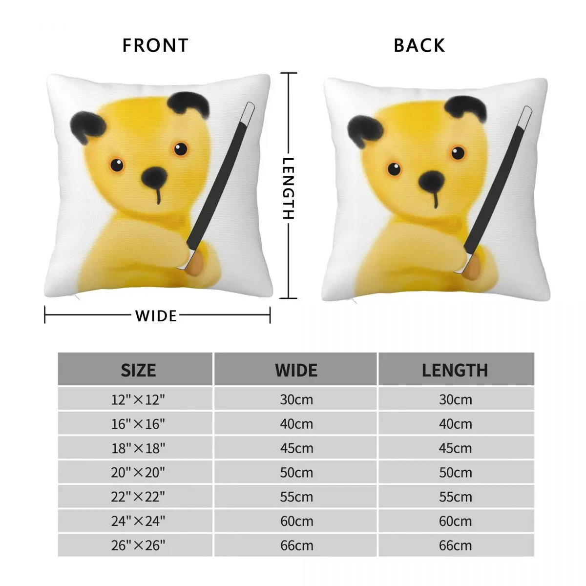 Soft Sooty Retro Puppet Pillowcase Polyester Linen Velvet Creative Zip Decor Pillow Case Room
