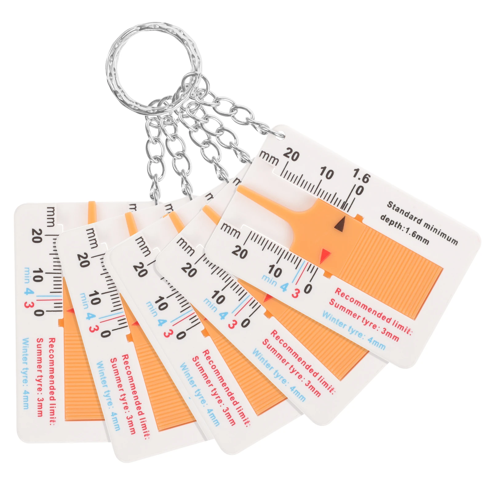 

5 Pcs Tire Tread Depth Gauge Tool Car Plastic Thread Measuring Portable Maintenance Solution Long Performance Sturdy Design