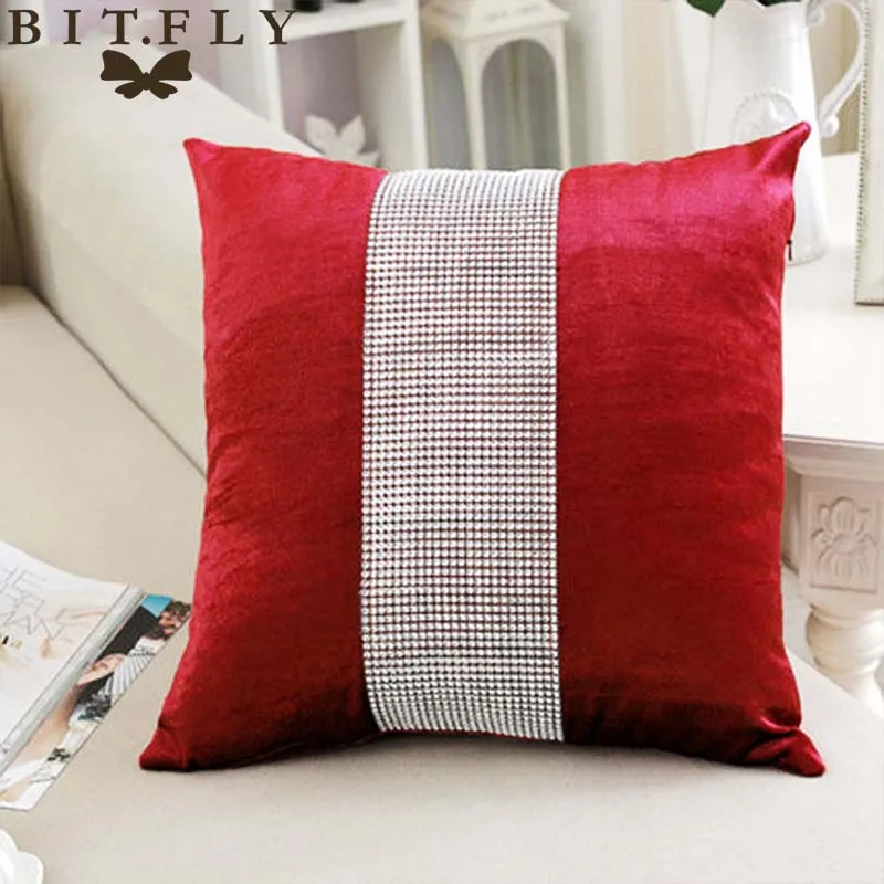 Pillow Cases Elegant Sequined Rhinestone Classic Elegant Cushion Covers for Wedding Party Sofa Decor Decorative Pillows