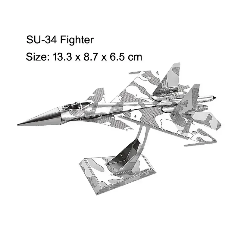 3D Metall Puzzles Militär J-20 J-10B SU-34 KA-50 Kämpfer UFO RAH-66 Hubschrauber DIY Handgemachte Montieren Modell Puzzles