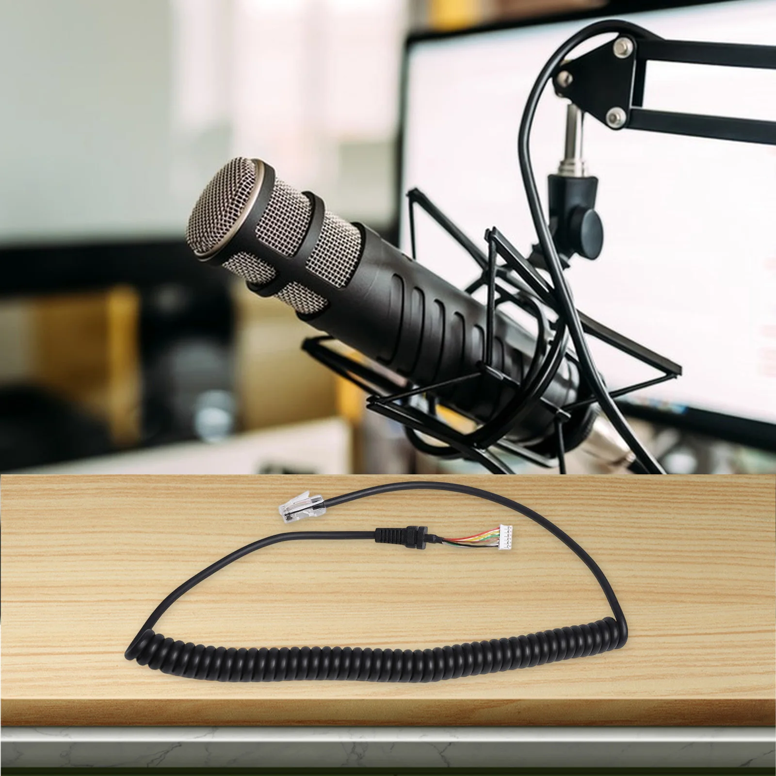 6-Pin Cable Microphone Cable Flexible Length Up To 150 Cm Handheld Microphone Cord Repair Microphone For Yaesu FT-1500M