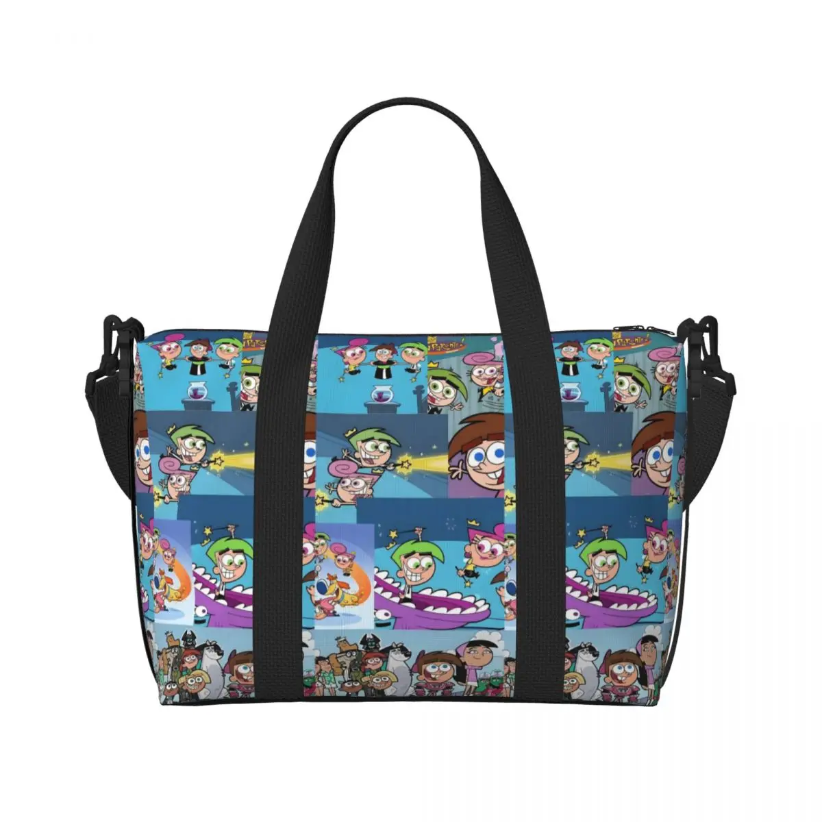 

Пляжная большая сумка на заказ The Fairly Oddparents, женская очень большая спортивная сумка для ручной клади, дорожные сумки для покупок с героями мультфильмов