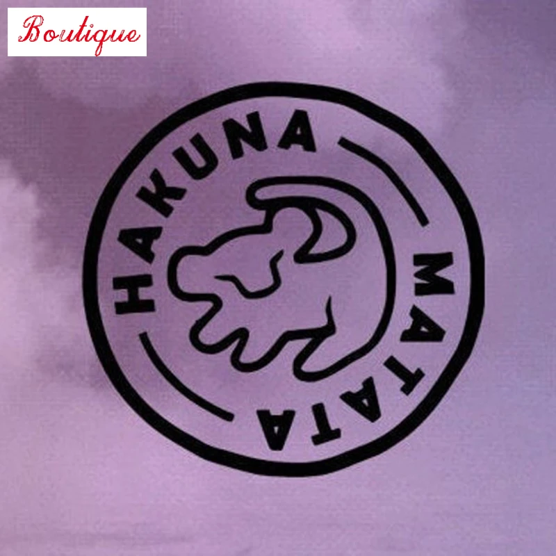 Autocollants amusants imperméables décoratifs pour pare-brise de voiture, noir et argent, discuter du roi hakuna MatMivinyl, nouveau, s1291