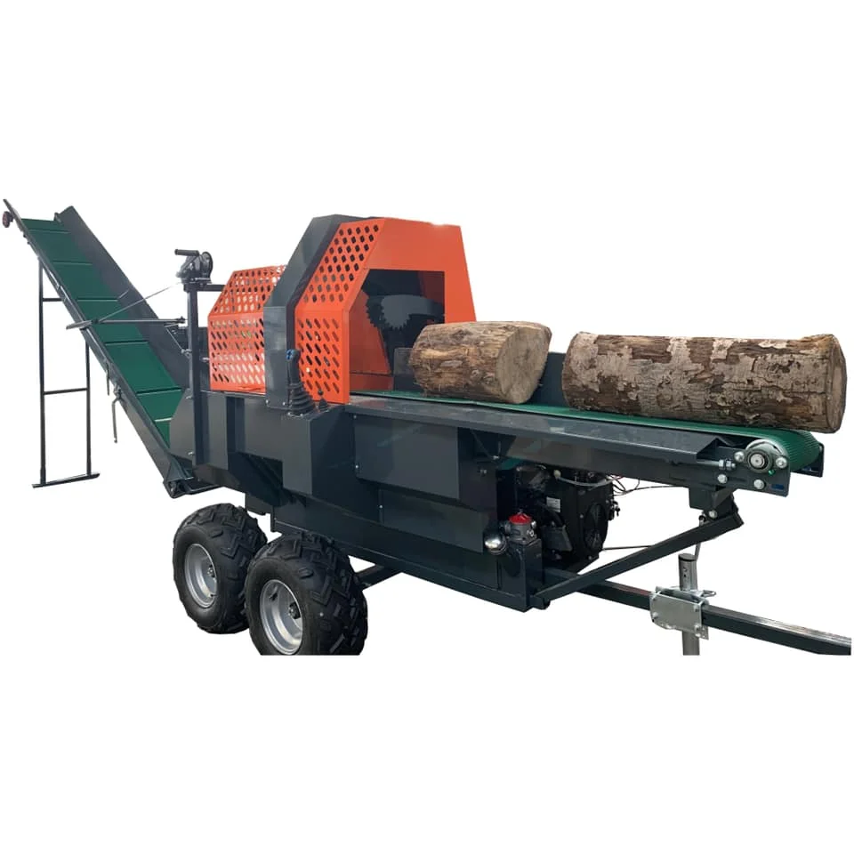 Electric Wood Splitter Machine Firewood Processing Equipment Log Cutting Machine With Lifter For Home Heating Firewood Supply