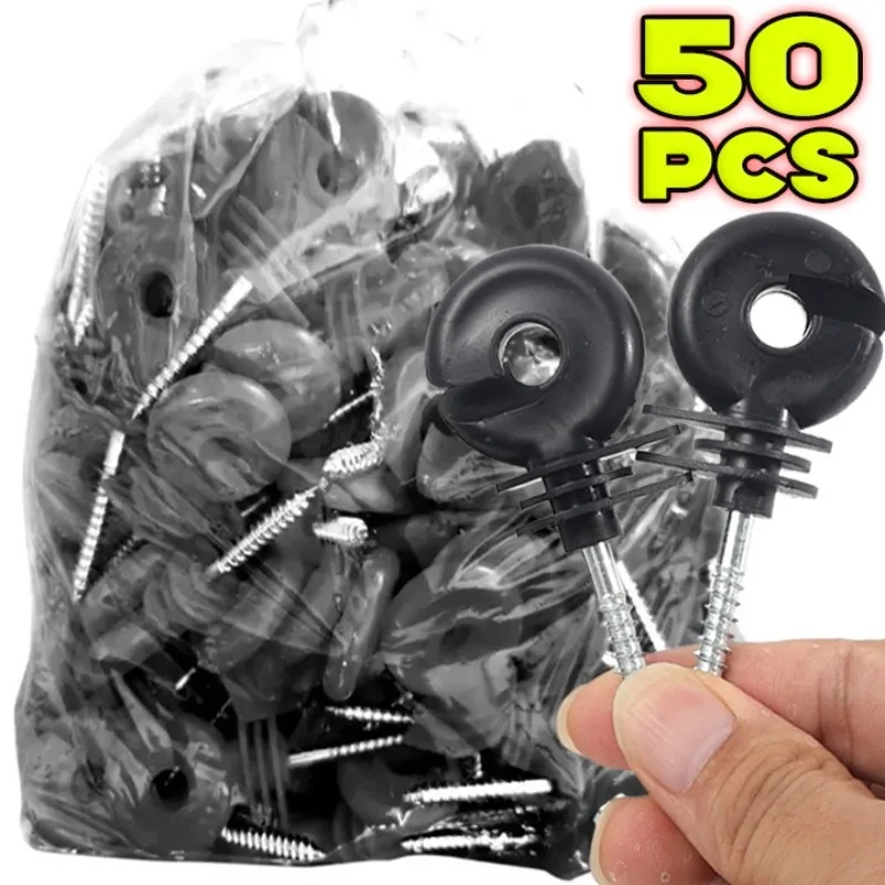 

Premium Electric Fence Insulators Carbon Steel Safe Wire Insulator Self Tapping Wood Post Insulators for Garden Fencing Trellis