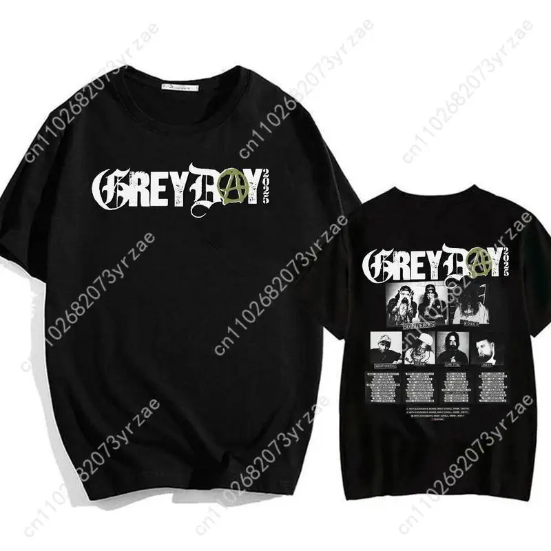 Grey Day Retro Tshirt Man Woman High Quality Vintage T Shirt Cotton Short Sleeves Fashion T-shirt Soft Breathable Tops