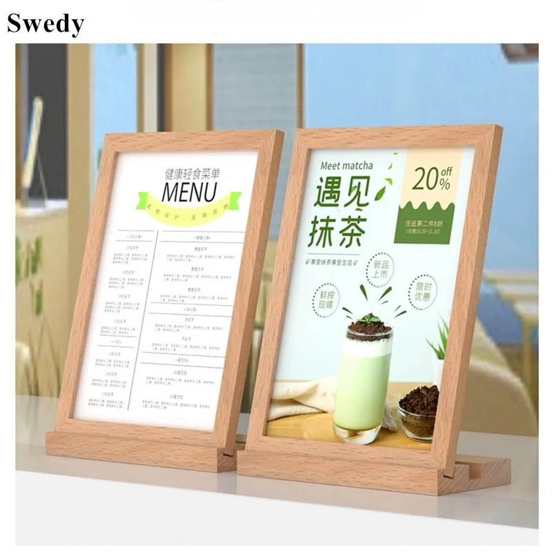 A6 100X150MM T / L Shape Acrylic Sign Holder Note Holder Restaurant Table Menu Paper Poster Stand Price Label Display Stand