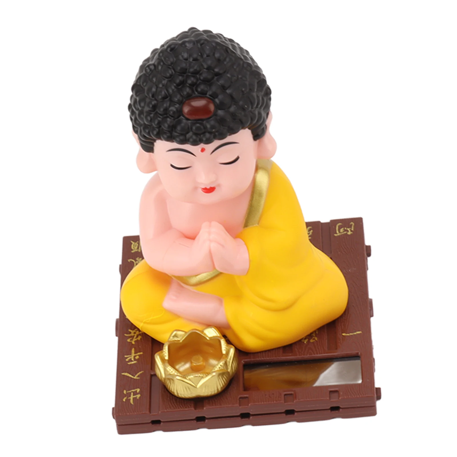 Buddha Figurine Plastic Solar Powered Buddha Mascot Bright Colors Eco Friendly Head Nodding Lifelike for Office