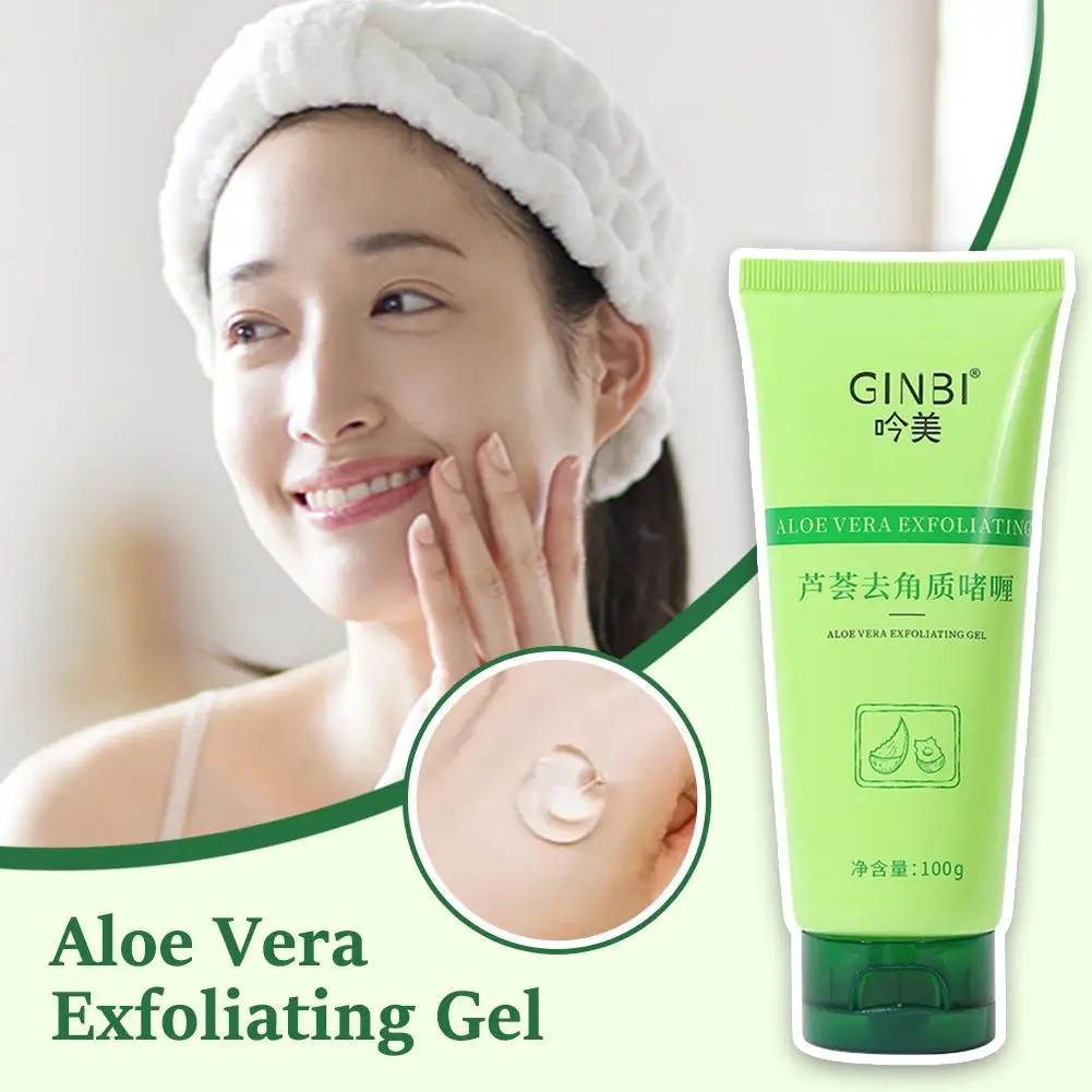 100g Aloe Vera Exfoliating Gel Face Scrub Peeling Oil Body Product Refreshi oil Moisturizing Control Gel Whitening Care I9T1