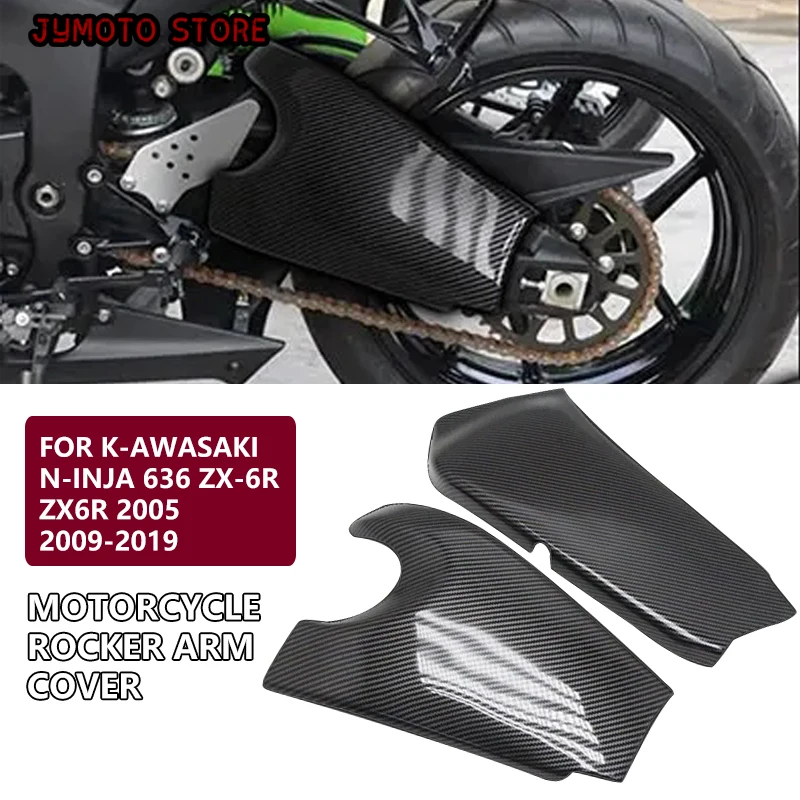 

for K-awasaki N-inja 636 ZX6R ZX-6R 2005 2009 - 2019 Motorcycle Rocker Arm Chain Guard Fairing Side Cover ABS Carbon Accessories