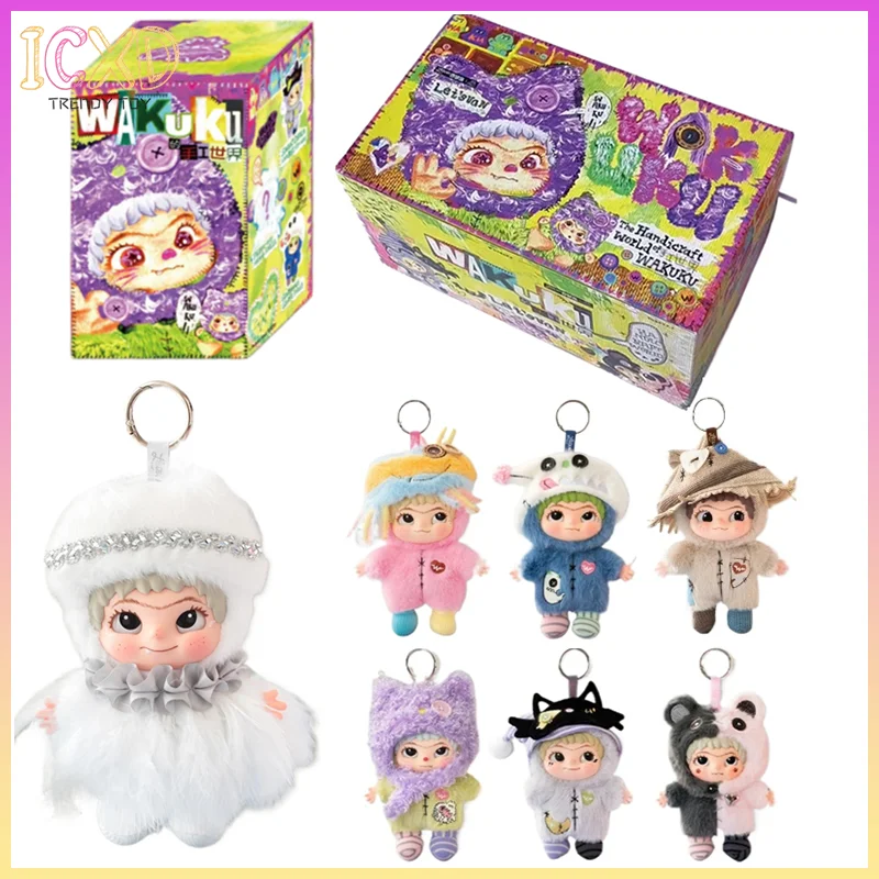 

Оригинальные виниловые плюшевые игрушки-сюрпризы Wakuku'S Handmade World Series, подвески для сумок, модные игрушки, фигурки Kawaii Wakuku, подарок на день рождения