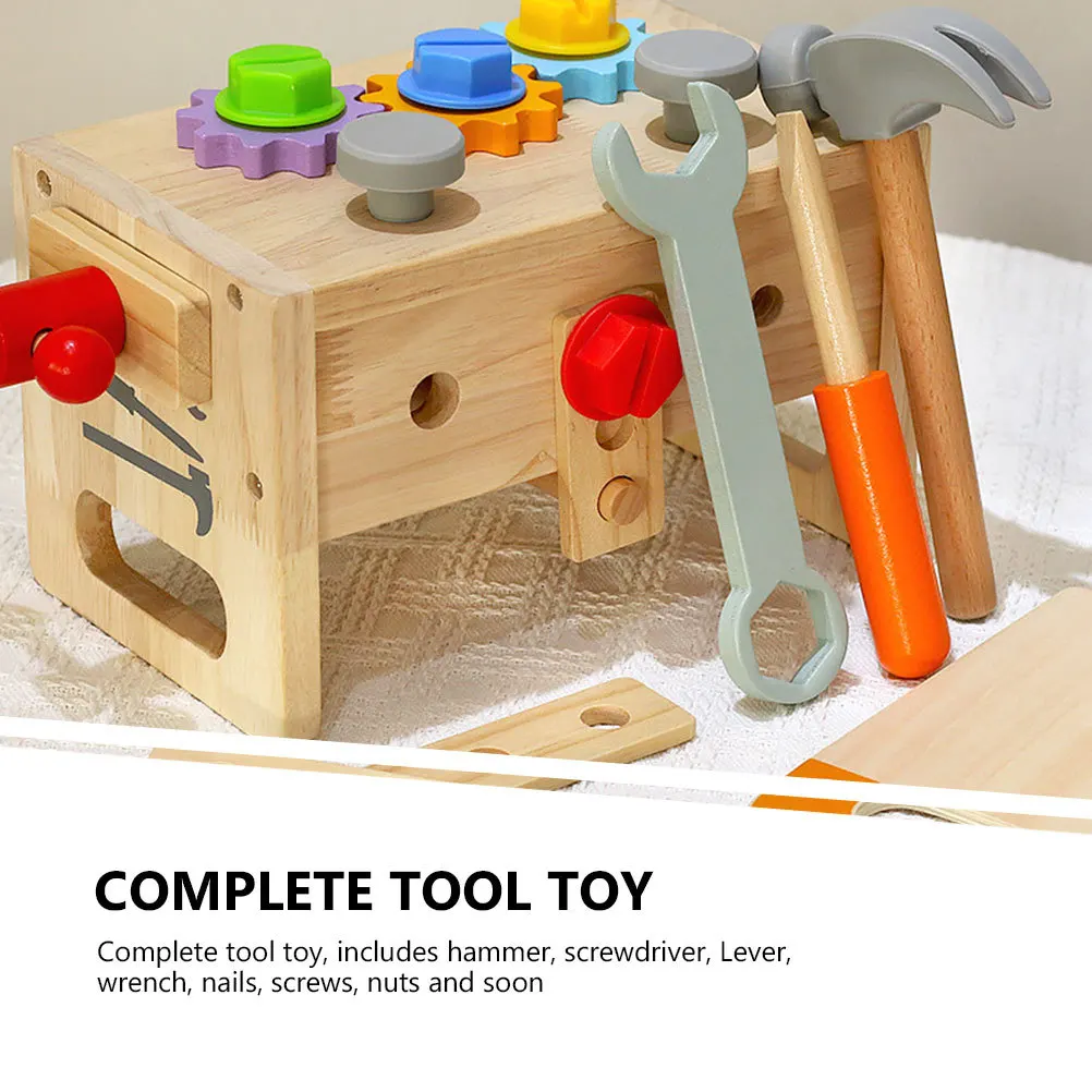 

1Set Wooden Handheld Kids Toolbox Tool Set Early Learning Educational Construction Play for Toddlers Children Cognitive