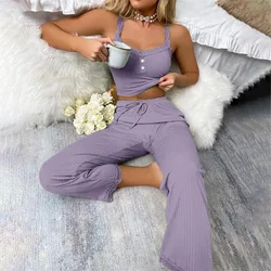 Lässiger Pyjama für Frauen, sommerliche Spitzen-Hosenträger, zweiteiliges Set für sexy Damen zu Hause, das draußen getragen werden kann