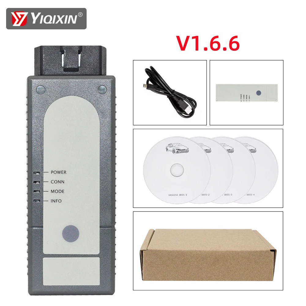 Scanner d'outil de Diagnostic de voiture pour VAG 6154A Wifi, puce complète FW 1.6.6, pour VW Audi V Group, lecteur de Code OBD2, programmation, fonction USB