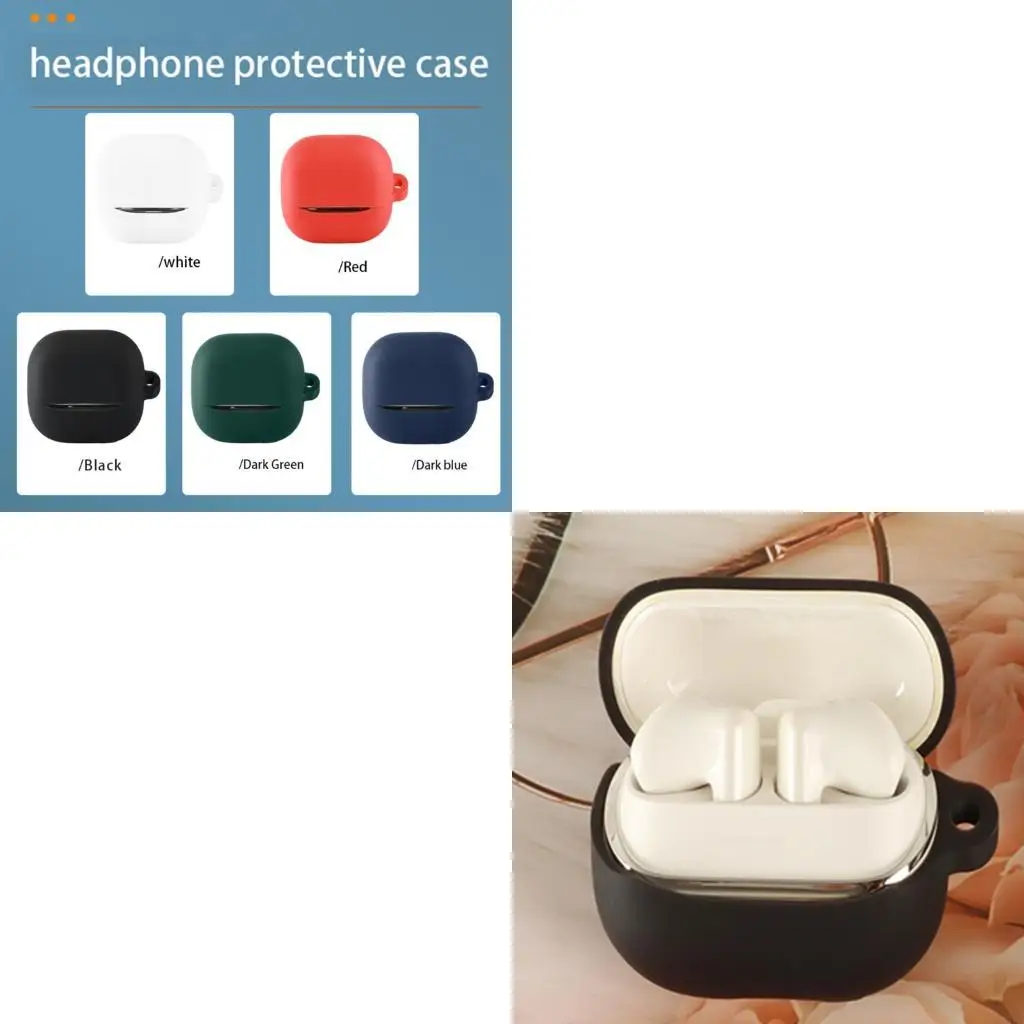 Q6PA Earbud Carrying Cover for Q32 Charging Case, Molded Silicone Shell with Side Attachment Point and Included Carabiner Clip