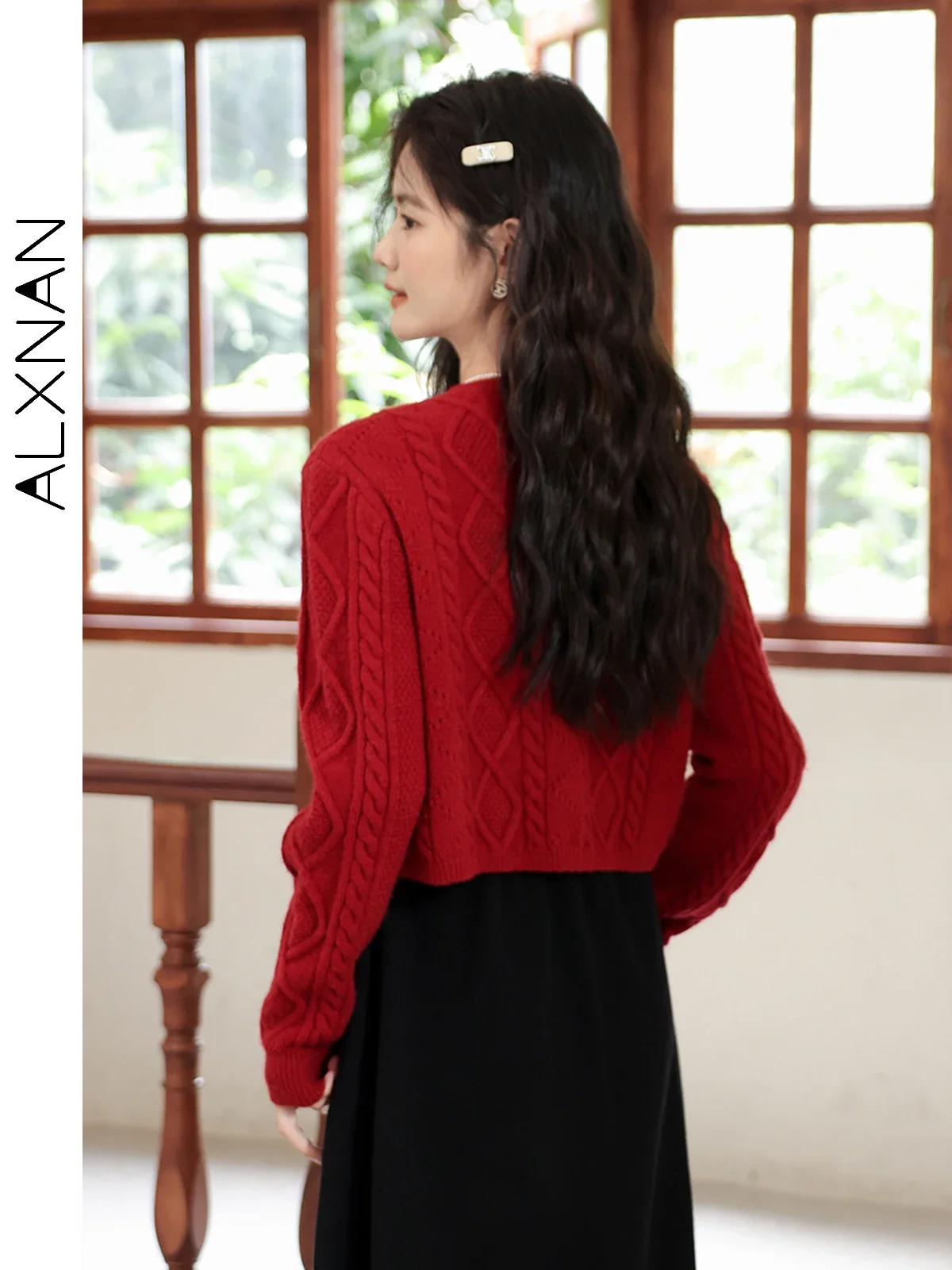 ALXNAN 2024 Autumn Winter New Women\'s Sweater Elegant Basic Straight Intellectual Soft Knitwear Jumper Sold Separately LXN32258