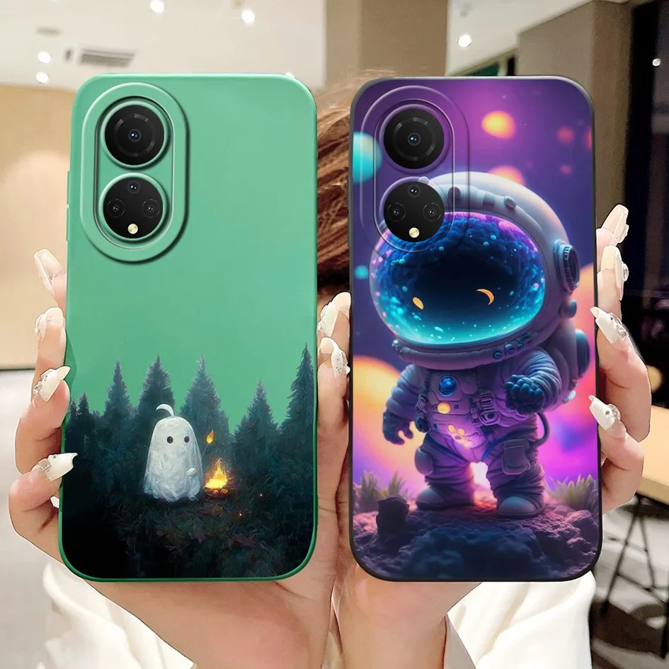 For Huawei Honor X7 2022 Case Cute Astronaut Shockproof TPU Soft Silicone Protective Matte Cover For HonorX7 CMA-LX2 Phone Cases